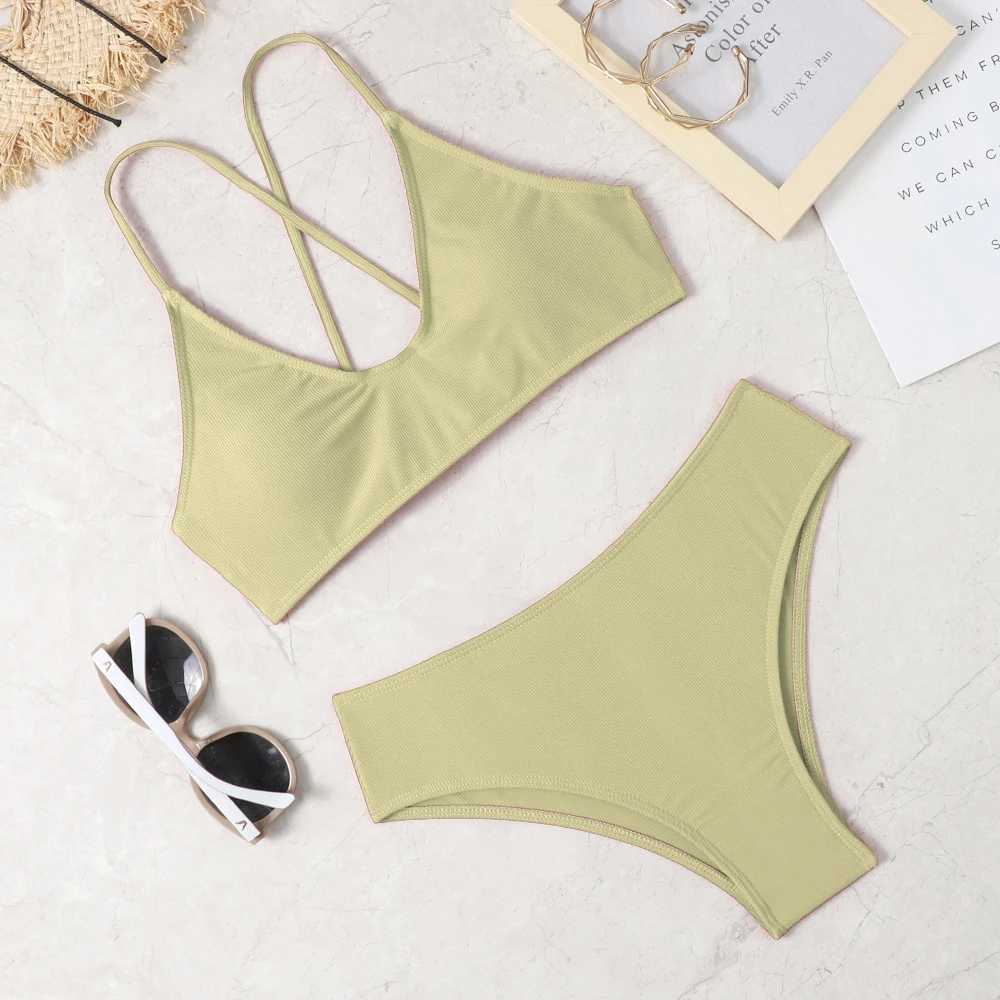 2022 New Soft Ice Silk Sexy Bikini Beach Set Fashion Split Bikini SwimsuitW241225