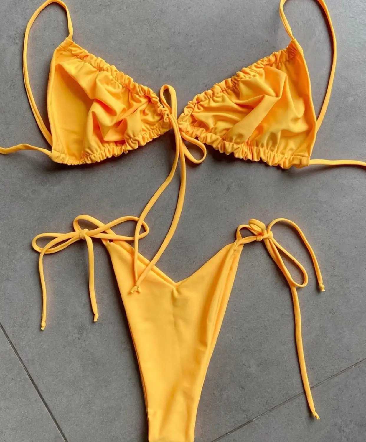 2020 Womens Swimsuit Ring Bikini Double sided Solid Color Swimsuit Sexy Bikini Pool Party Basic NewW241225