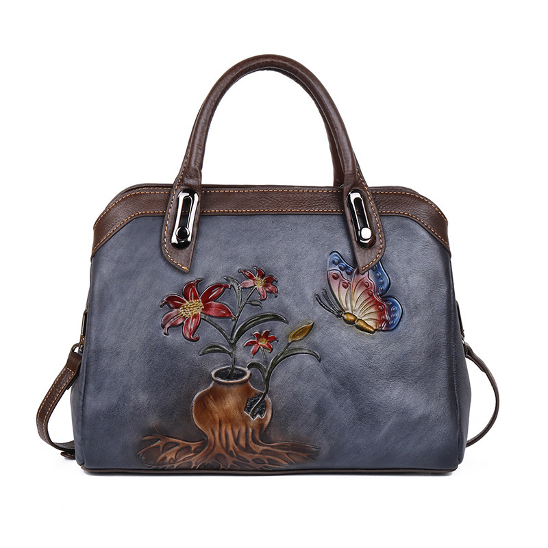 MOTAORA Vintage Women Shoulder Bags Genuine Leather Retro Ladies Handbags For Female Handmade Emed Women's Bag 2024 Trend