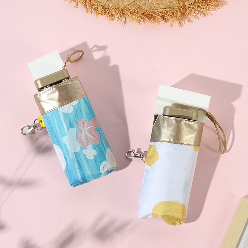 Compact Mini Oil Painting Umbrella - Portable, UV-Protected, Unisex Travel Umbrella for Sun & Rain