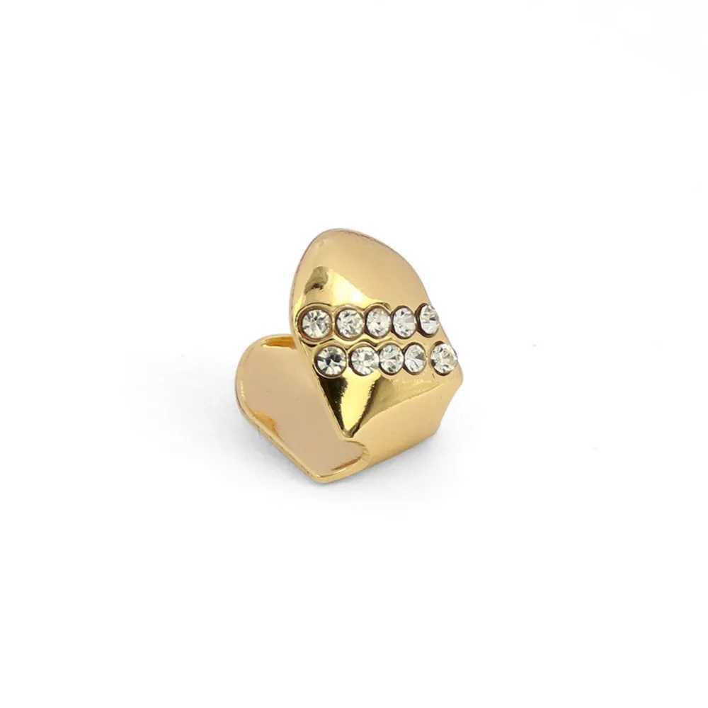 TOPGRILLZ New Gold Color Plated Hip Hop Single Teeth Grillz C Top Tooth GRILLZ for Halloween Christmas Party JewelryGiftXJ241225
