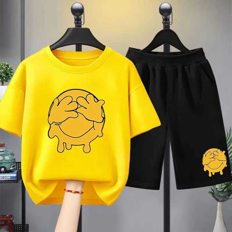 Clothing Sets Summer Children Boy Clothes Cartoon Short Sleeve T-shirts and Shorts 2 Pieces Set for Baby Girls Kid Casual Top Bottom OutfitsY241225CZL
