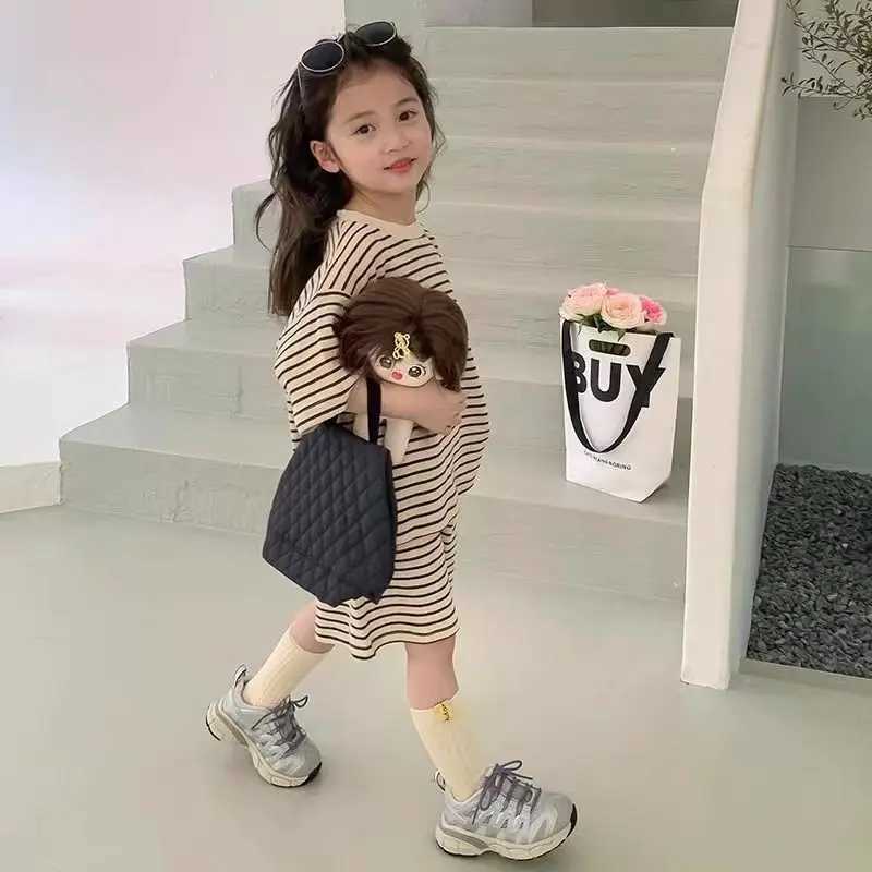 Clothing Sets Summer Children Girls Clothes Set Kid Crew Neck Stripe T-shirts and Shorts 2 Pieces Suit Fashion Top Bottom Outfits TracksuitsY241225K37