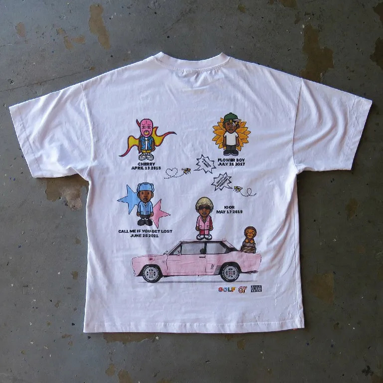 T Shirt Y2K Clothes American Hip Hop Cartoon Character Graphic Print Oversized TShirt Men Women Round Neck Short Sleeve Tops 241224