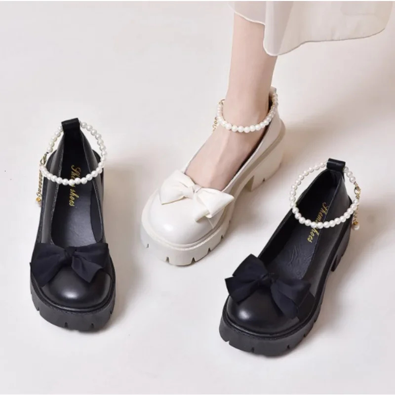 Shoes Lolita Shoes Women Japanese Style Mary Jane Shoes Women Vintage Girls High Heel Platform College Student Big Size 43 241225