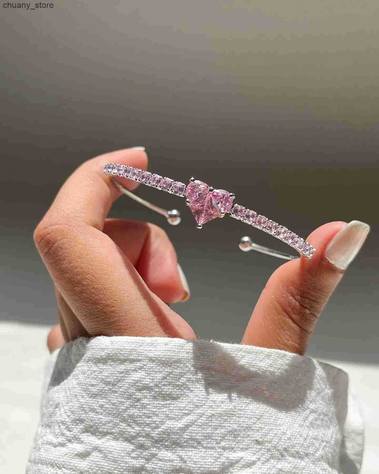 Chain 2 Pieces Of Love Zircon Set Versatile And Trendy Accessories For Women Dates 2024 New L240910