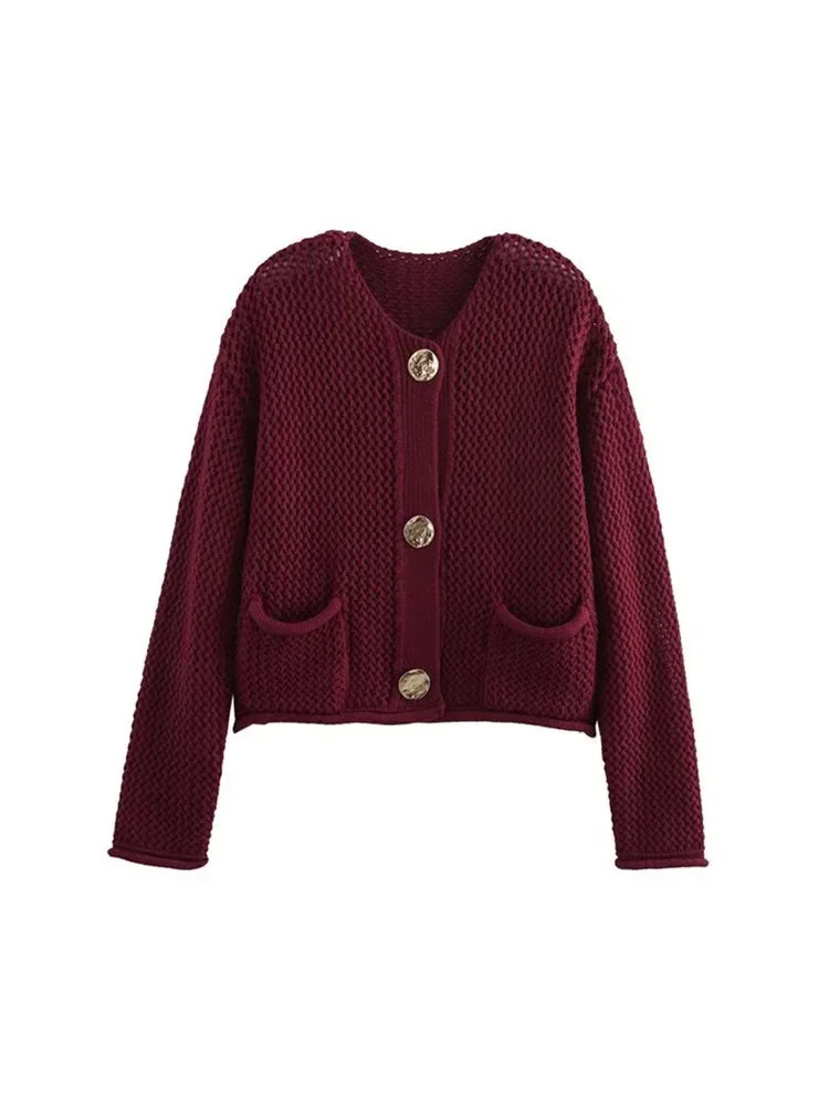 Ladies Autumn Winter Knitted Cardigans Sweaters Loose Casual Button Long Sleeve Sweater Women Coat Tops Female 241225