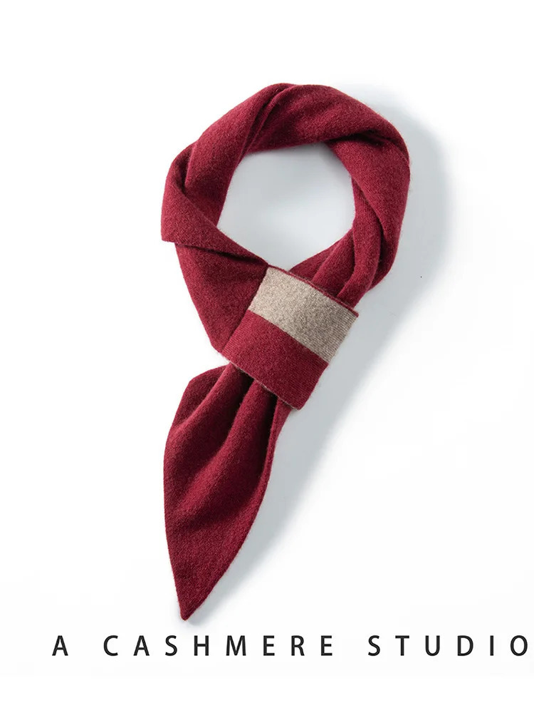 Women Cashmere Through-Hole Small Scarf Neck Warmer Autumn Winter Match Cowl Pashmina Soft Wool Cashmere Knit Accessories 241225