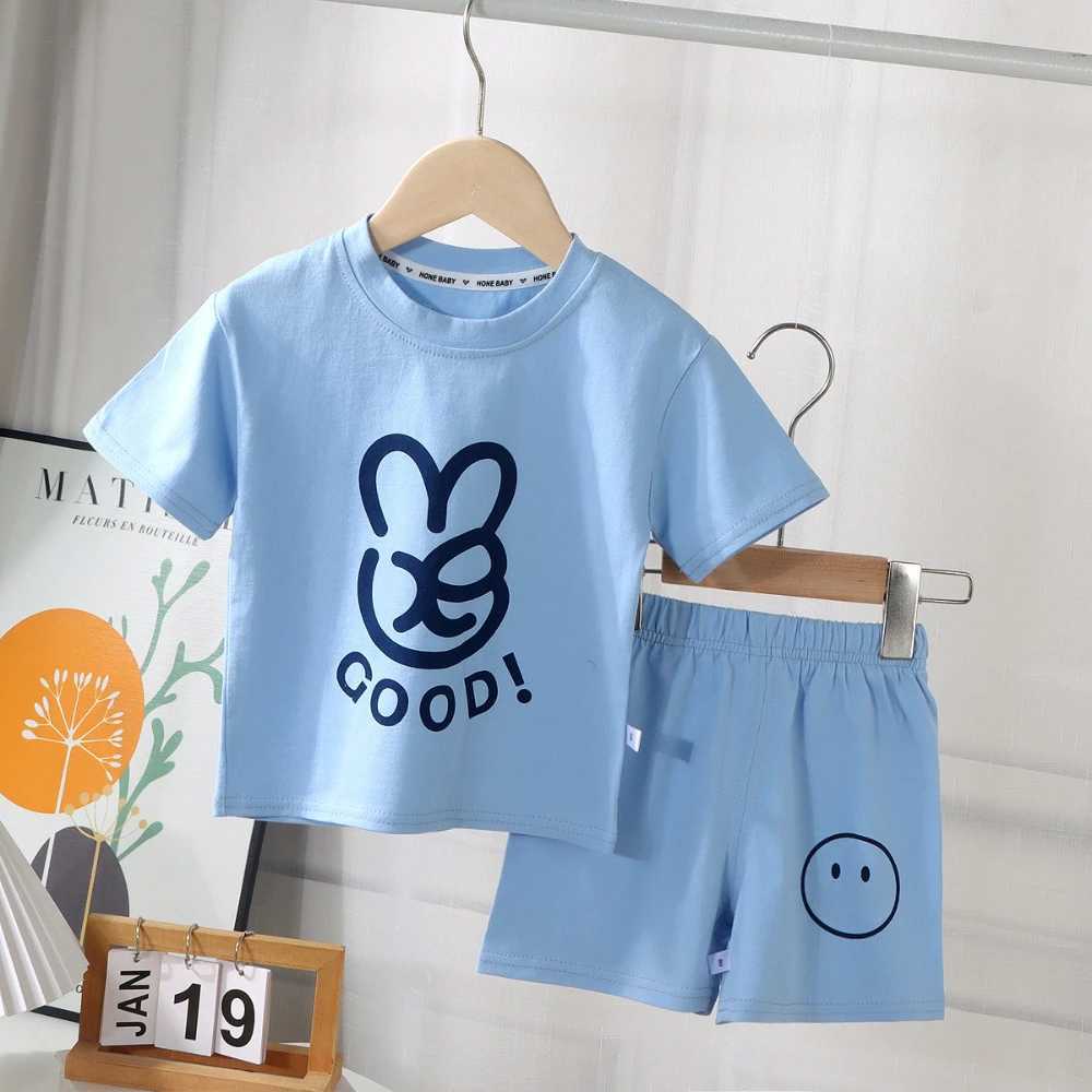 Clothing Sets Summer Baby Girls Clothes Set Casual Children Girls Letter Short Sleeve Tshirts and Shorts Suits Kid Top Bottom Outfits HomewearY2412257