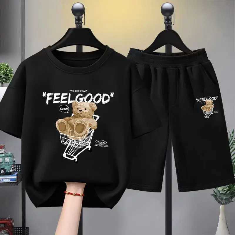 Clothing Sets Summer Baby Boy Clothe Set Children Cartoon Bear Printed Tshirts and Shorts 2 Pieces Suit Kid Top Bottom Outfits TracksuitsY2412258SXY