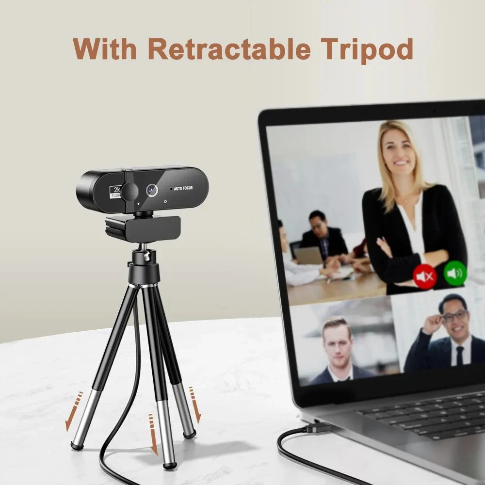 4K Webcam 1080P Mini Camera 2K Full HD Webcam with Microphone 30fps USB Web Cam for Auto Focus PC Laptop Video Shooting Camera 241225