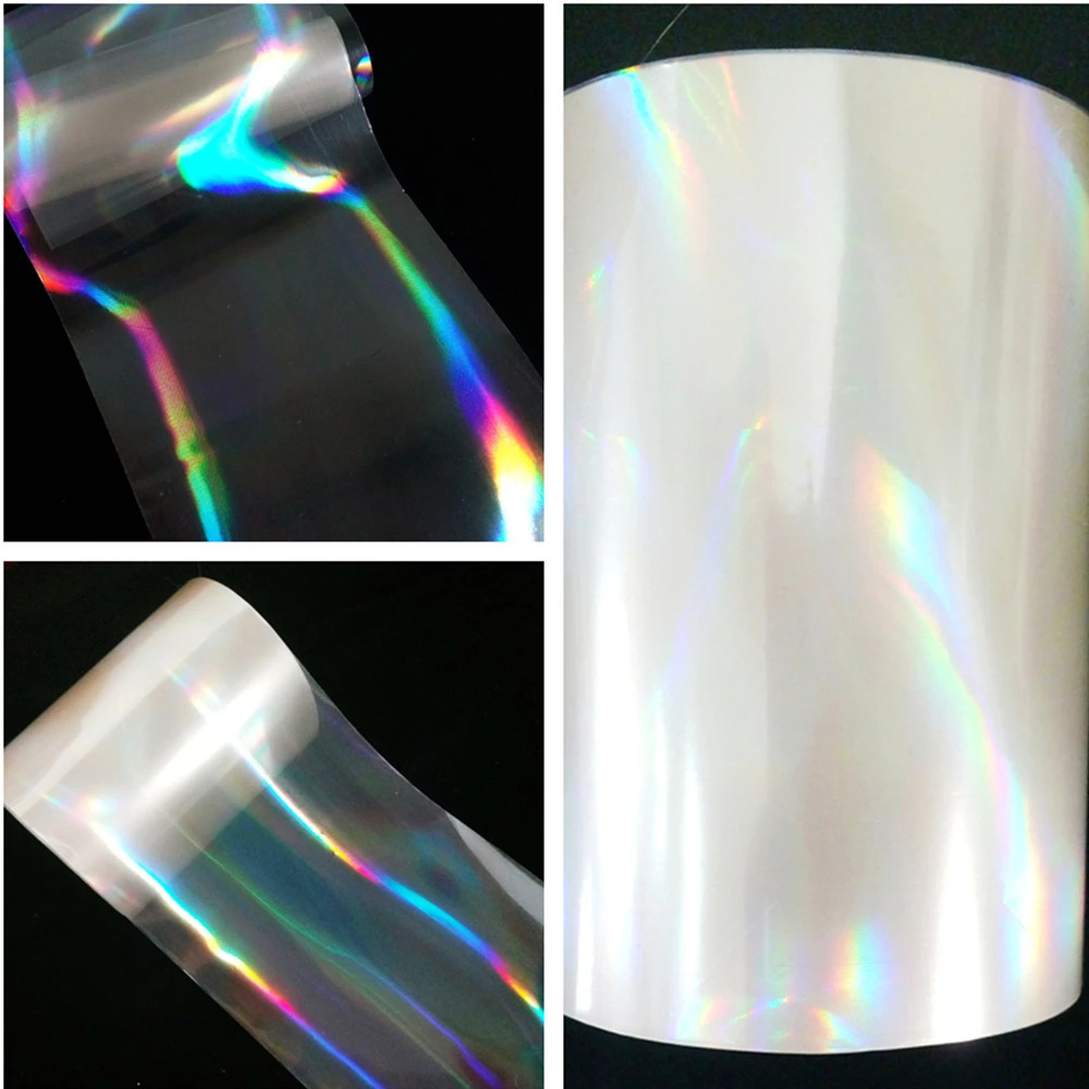 8CMx120M Holographic Sticker For DIY Nails Art Laser Stamping Star Transfer Foil Film Full Cover Decals Manicure Tool 241225