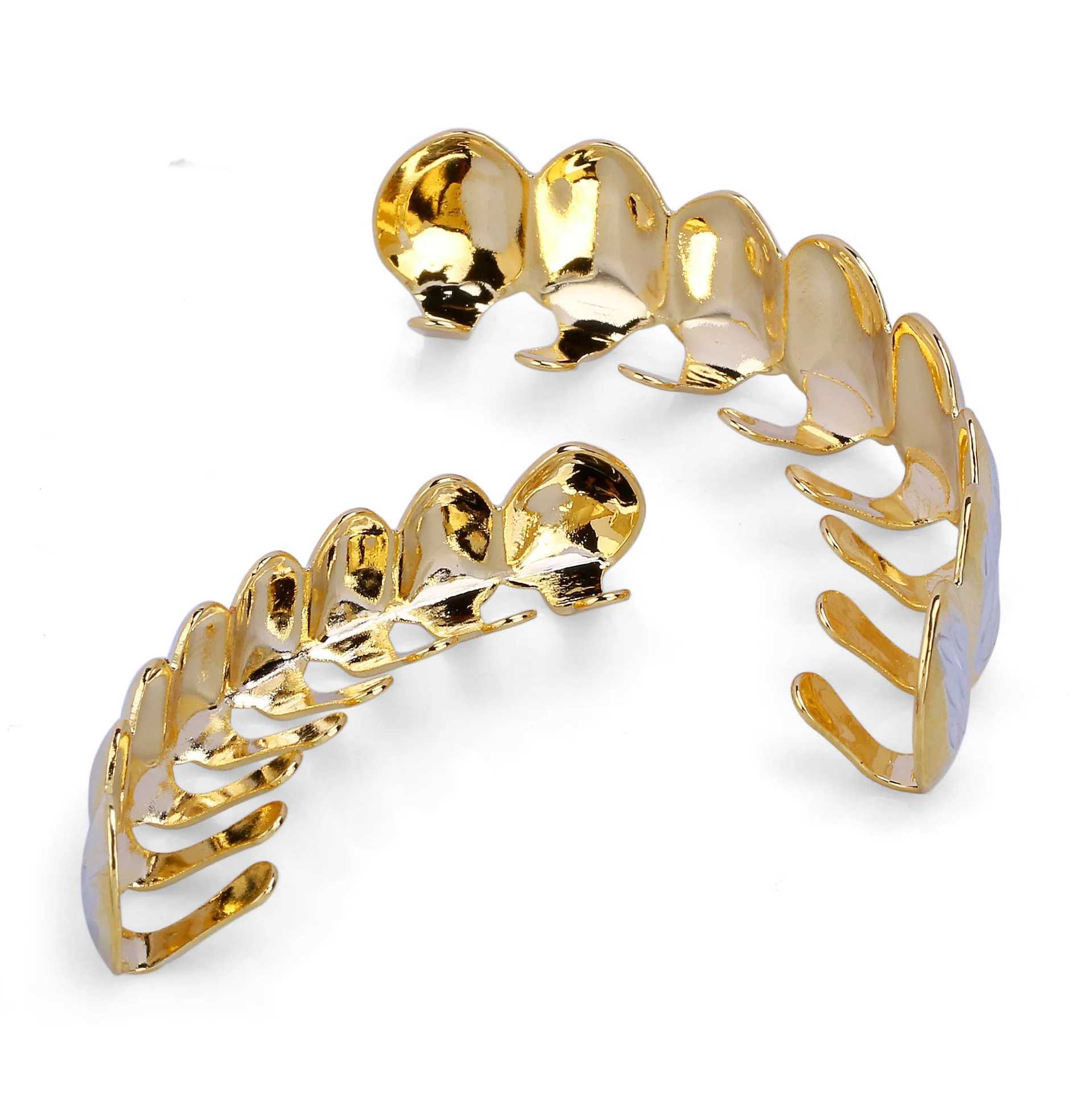 8 Tooth Gold Color Plated Top Bottom Hip Hop GRILLZ SET for Halloween Christmas PartyXJ241225