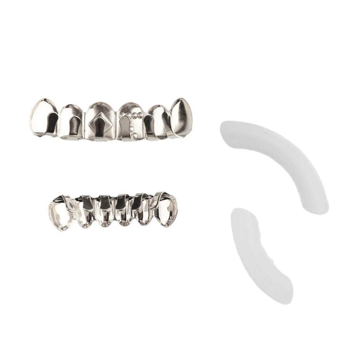 HIPHOP Smooth 6 Tooth Hip-Hop Semi Precious Gemstone Teeth set Teeth Grillz a gift from player number 7XJ241225