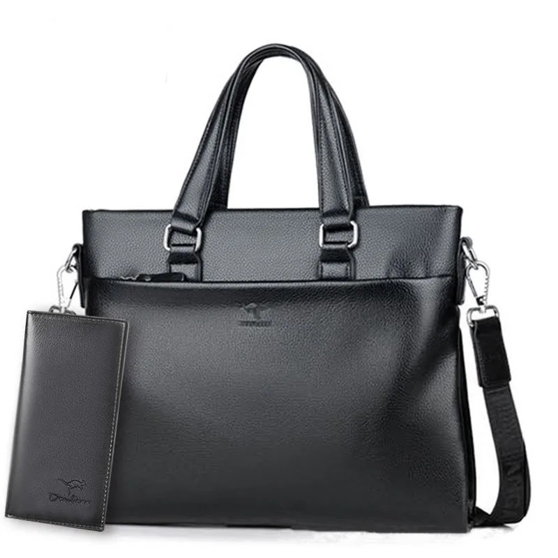 5pcs/lot Briefcase Men Business Shoulder Bag Leather Messenger Bags Computer 15 inch Laptop Handbag Bag Mens Travel Bags 241225