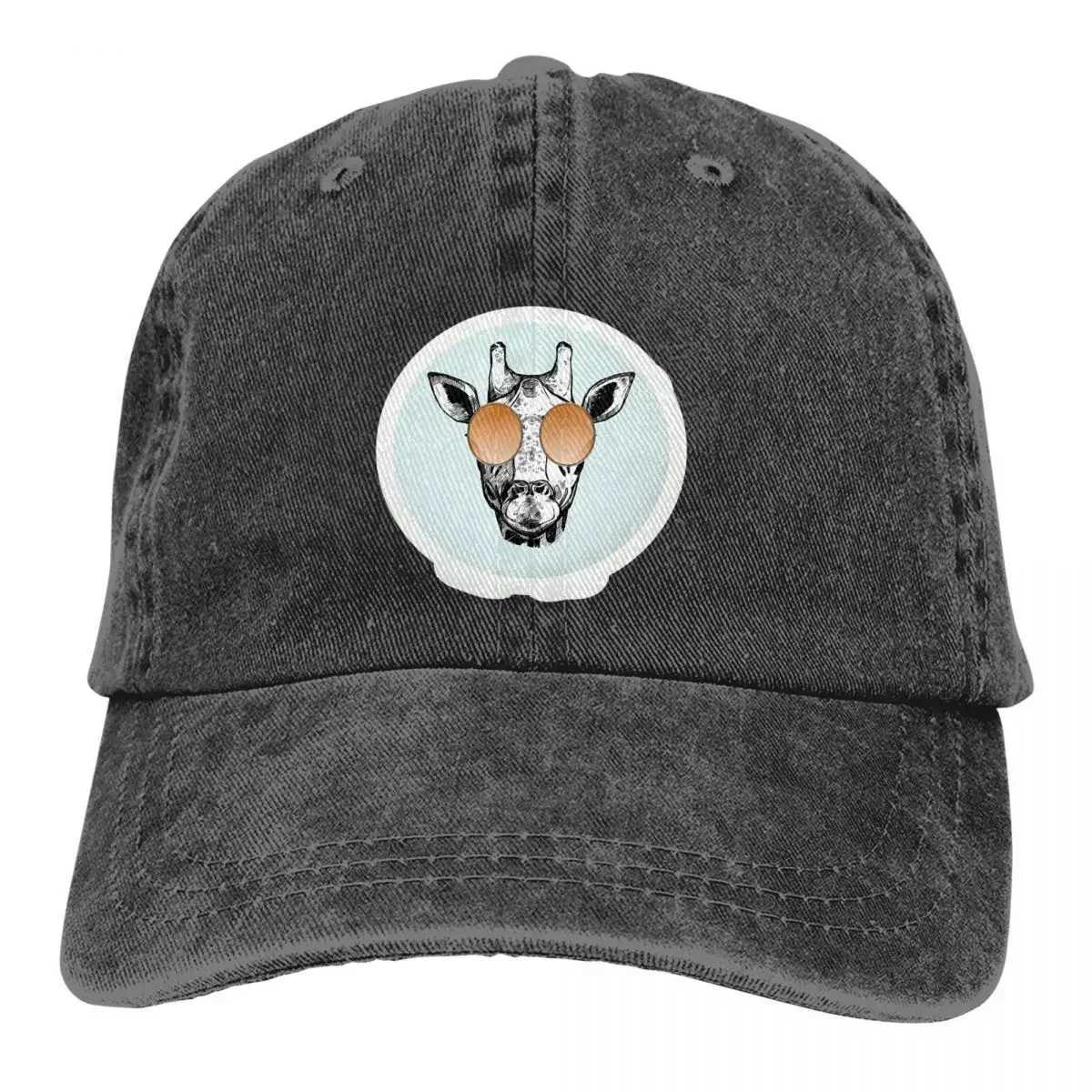 Summer Cap Sun Visor Giraffe In Sunglasses Hip Hop Cap Animal Cowboy Hat Peaked Hats W241225