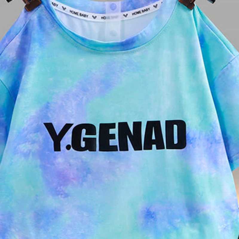 Clothing Sets Summer Children Boy Clothes Set Fashion Gradient Short Sleeve T-shirts and Short 2pc Suit Teenage Letter Print Top Bottom OutfitY2412259