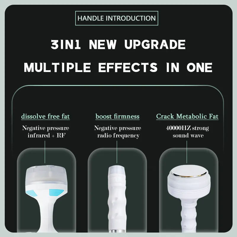 Professional 3 in 1 Lipo Slimming Skin Tightening Ultrasound RF Vacuum Cavitation Physiotherapy Hip Lift Body Reformer Liposuction Ultrasound Machine