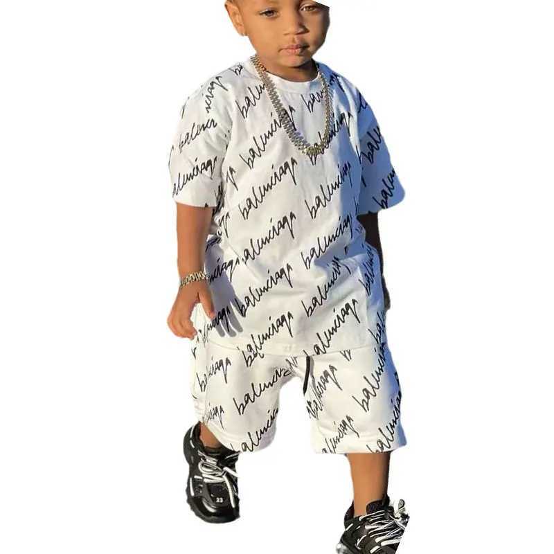 Clothing Sets 1-6 year old baby boy summer short sleeved T-shirt+shorts 2 pieces/set casual clothing for young children and boys loose 2023Y241225229H