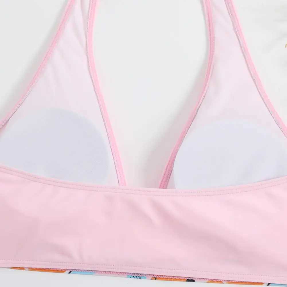 2-piece/set bikini set with bow decoration floral print bikini strapless bra high waisted beachwear womens beachwearW241225