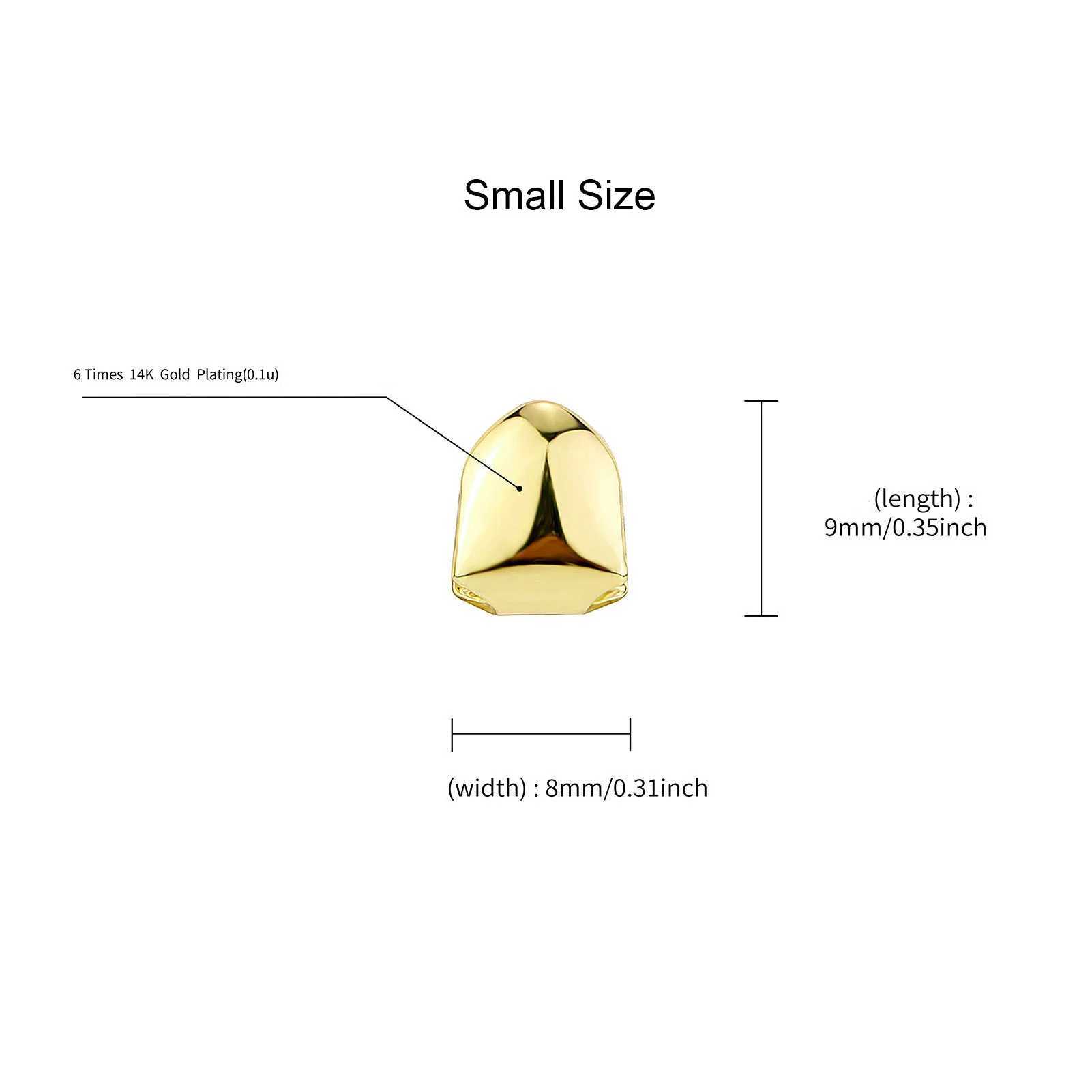 RACHELZ Classic Single Glossy Teeth Grillz Gold Silver Rose Color Tooth Cs For Women Men Jewelry Halloween Cosplay GiftXJ241225