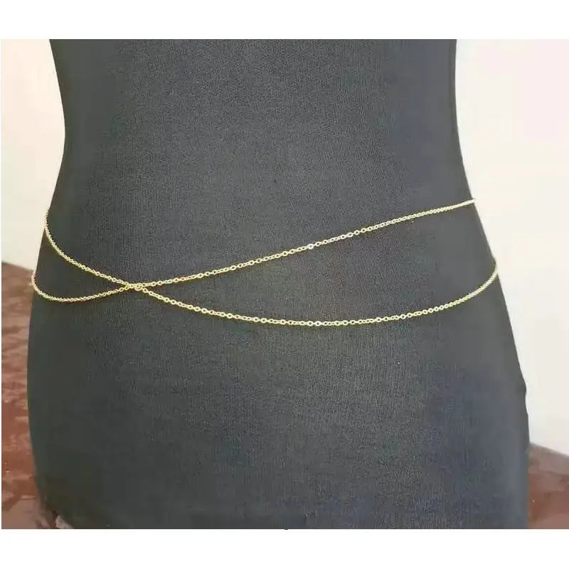 Stainless Steel 18k Gold Color Layered Waist Belly Chain Women High Quality Tarnish Free Bikini Beach Harness Jewelry 241225