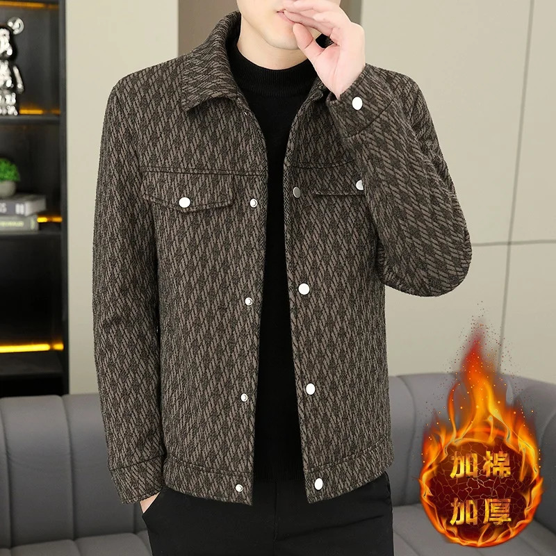 2024 Winter Wool Blends Jacket Men Thick Warm Casual Trench Coat Short Business Social Streetwear Overcoat Clothing M4XL 241225