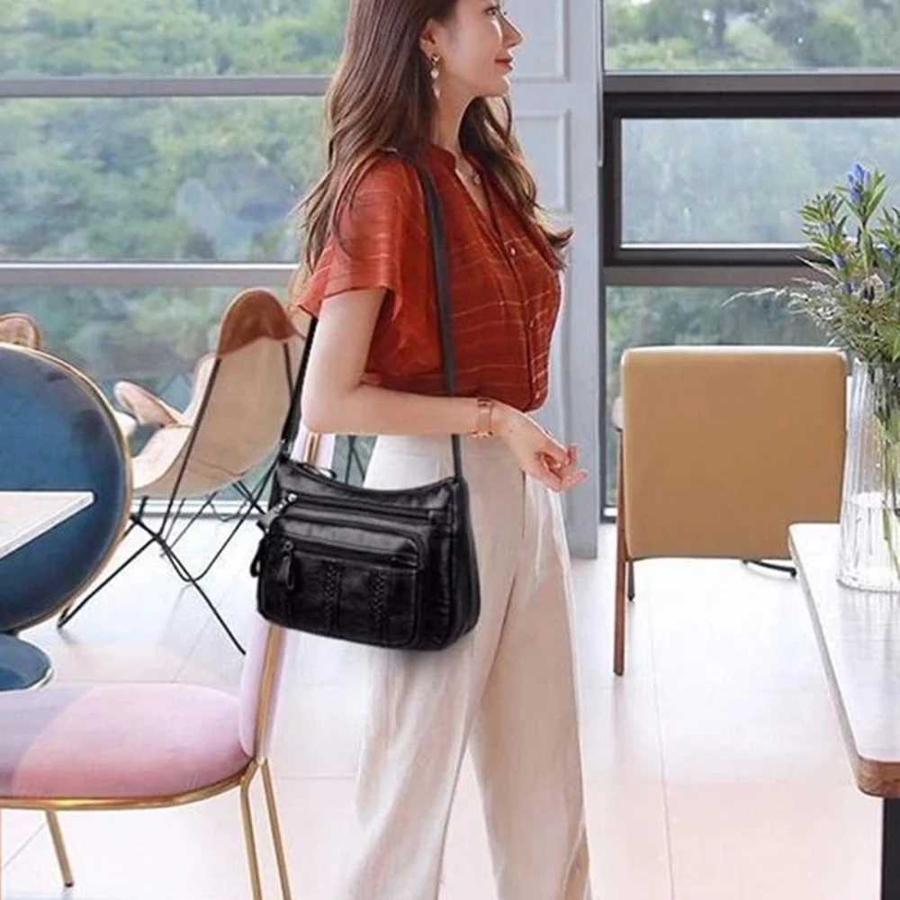 Womens Bag PU Soft Leather Ladies Fi Simple Shoulder Bags Moms Bags Crossbody Bag Purse With Adjustable Strap SahelXJ241225