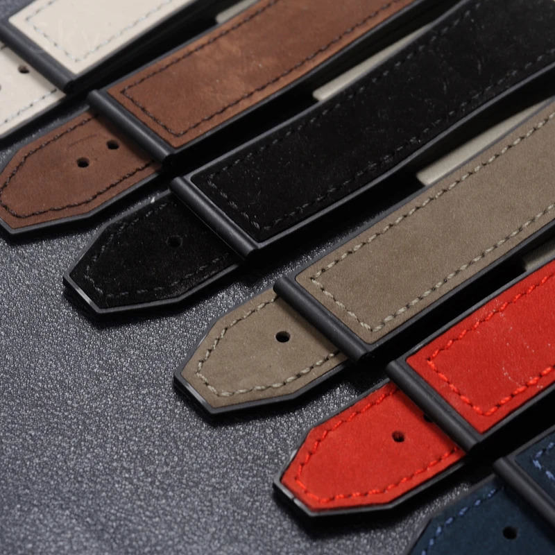 For Hublot Yubo Classic Fusion Big Bang Convex Interface Folding Buckle Men Sport Frosted Leather Silicone Underskin Watch Strap 241225