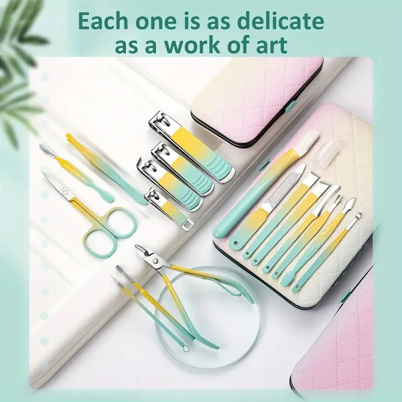 18pcs Nail Clippers Set Nail Clippers Set Stainless Steel Pedicure Kit Nail File Manicure Beauty Kit 241225