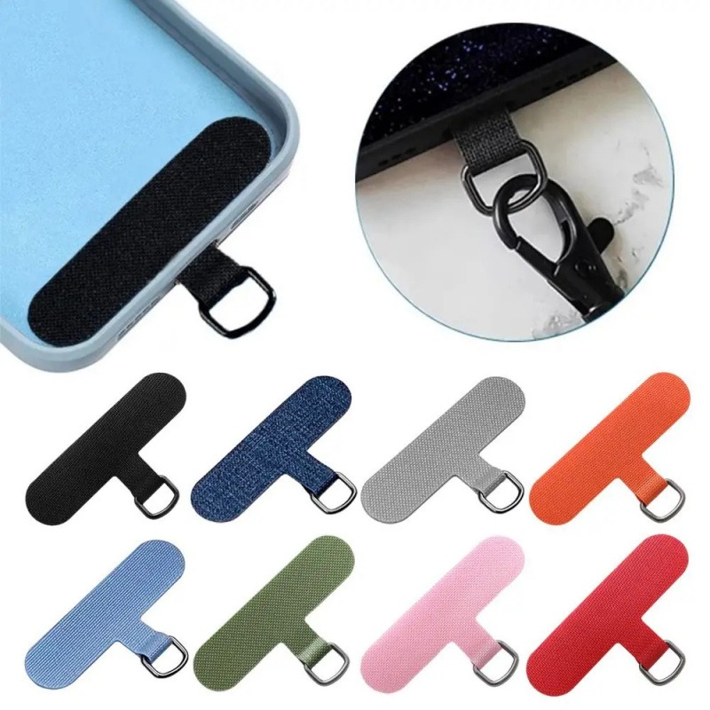 Customization LOGO Detachable Phone Hanging Cord Strap Nylon Patch Tether Pad Mobile Phone Anti-lost Lanyard Card Gasket Replacement