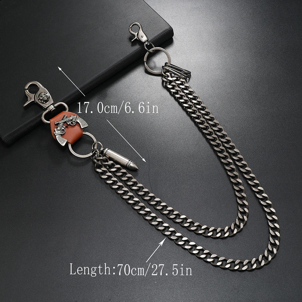 1 piece Hip-hop Jewelry Keychain personality pants chain Mens Accessories 250303