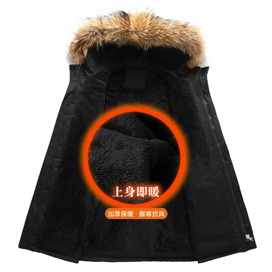 Long Parkas Men Winter Thick Warm Jacket Coat Plus Size 10XL Fashion Casual Cargo Fleece Big 241225