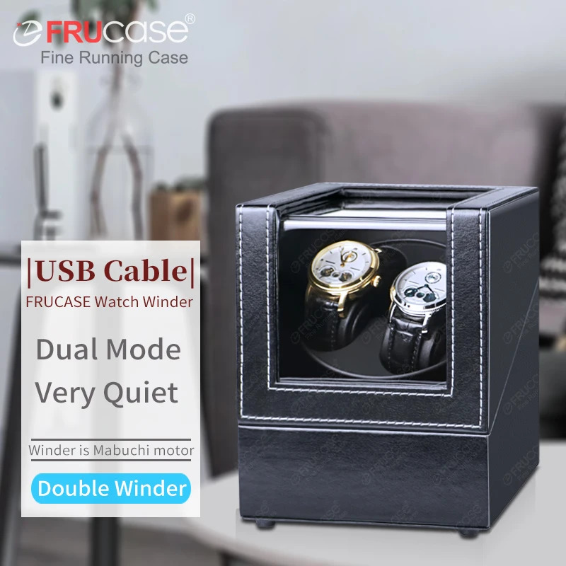 2 Rotation Modes FRUCASE PU Watch Winder for Automatic Watches Watch Box 1-0 / 2-0 241225
