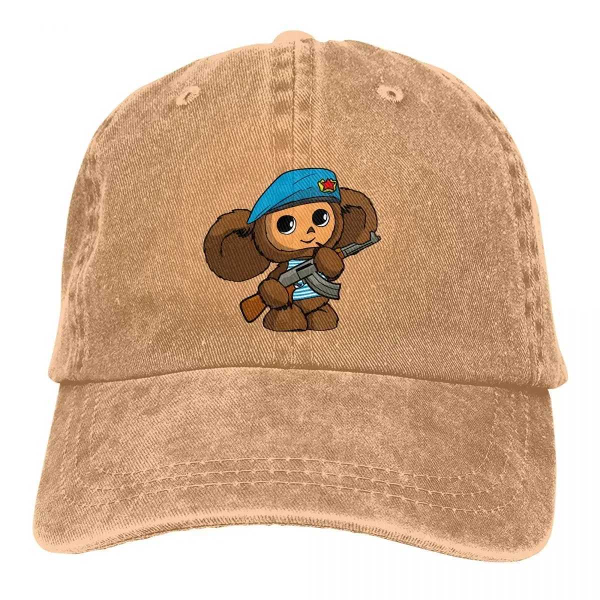 Cheburashka Che Burashka Gena Russian cartoon multi-color hat Peaked womens hat classic gun personalized sun hat W241225