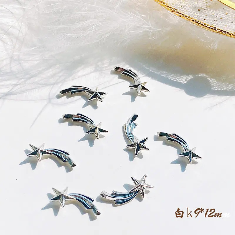 100pcs/lot Moon Star Alloy Metal Rivet Nail Art Parts Decorations Supplies Professionals Nails Accesorios s Charms 241225
