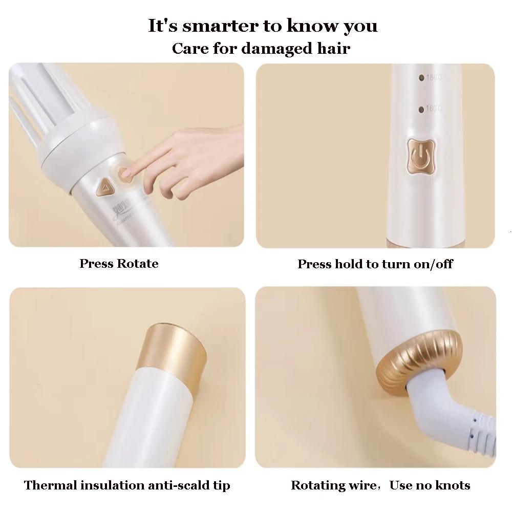 2 in 1 Automatic Rotating Hair Curler 13MM/32MM Hair Iron Interchangeable Hair Iron Curler Set Curler Hair Styles Tool 241225