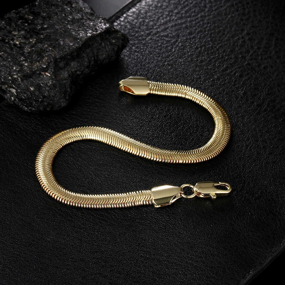 Chain Fine 18K gold 6MM soft snake bone Chain 925 Sterling silver s for Women men Fashion Party Gifts elegant Jewelry L240910