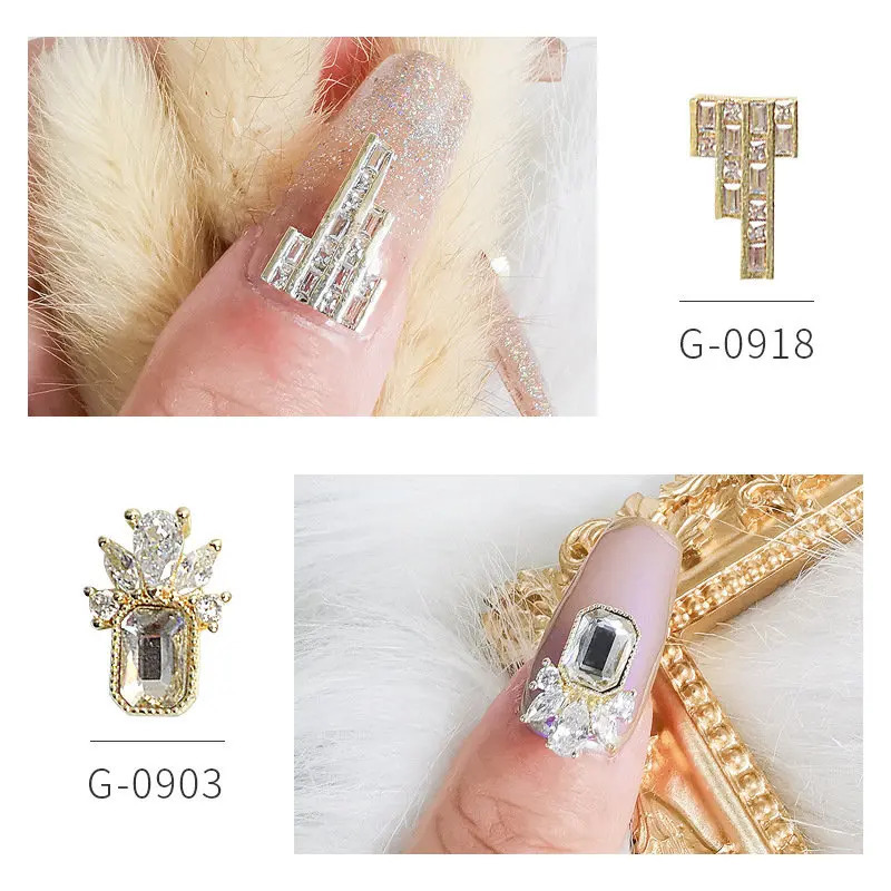 10pcs/lot 3D Wreath Zircon Crystals Alloy Rhinestones Jewelry Nail Art Decorations Nails Accessories Charms Supplies G0903 241225