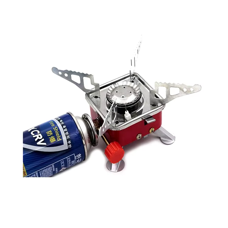 high quality square camping portable butane gas stove outdoor mini gas burner