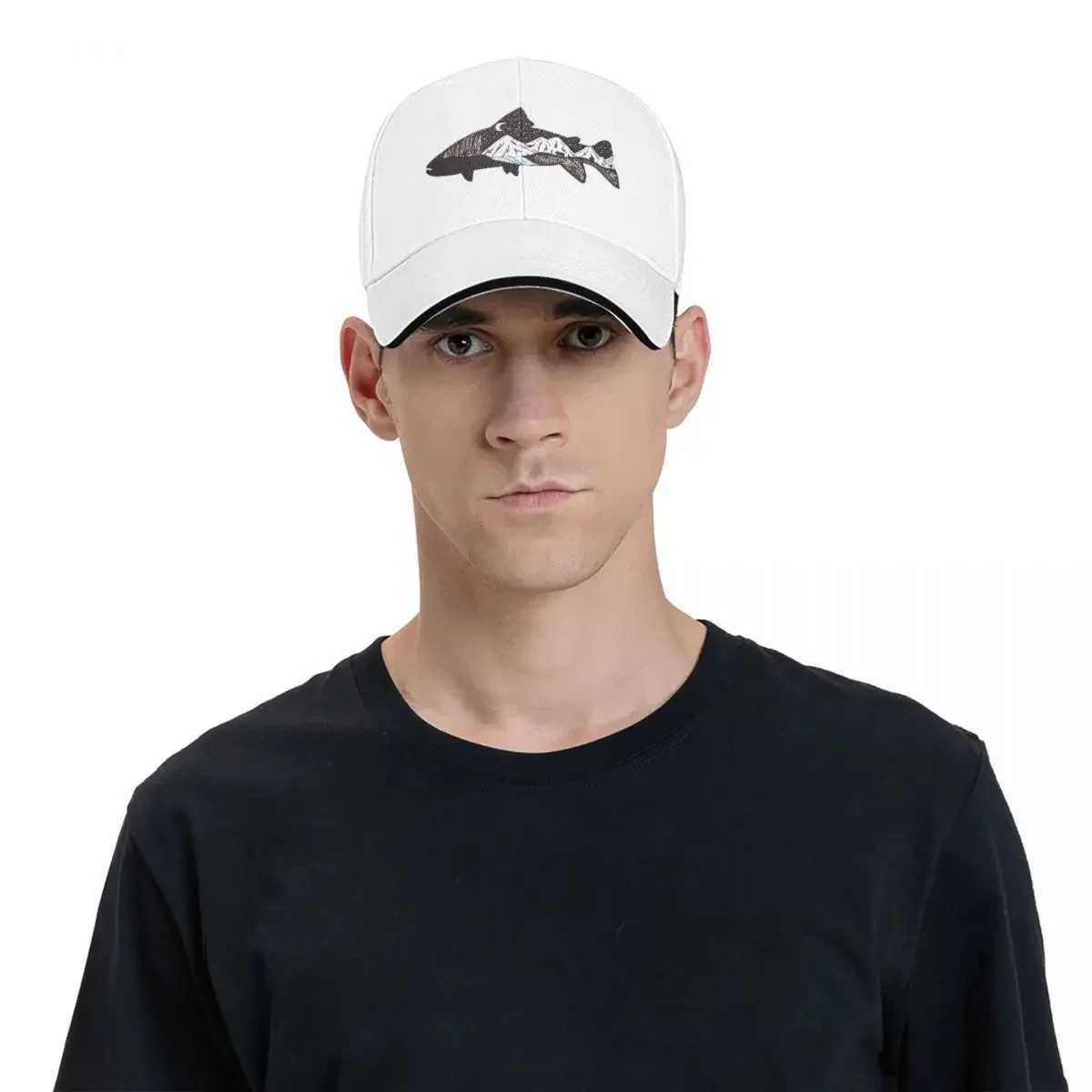 Fishing Mountain Trout Dad Hat Solid Color Womens Hat Windproof Baseball Hat Peaked Hat W241225