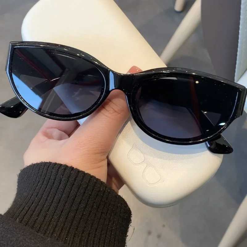 High end trend UV anti sunlight retro cat eye small frame sun mens text sun protection and driving sun X2412251