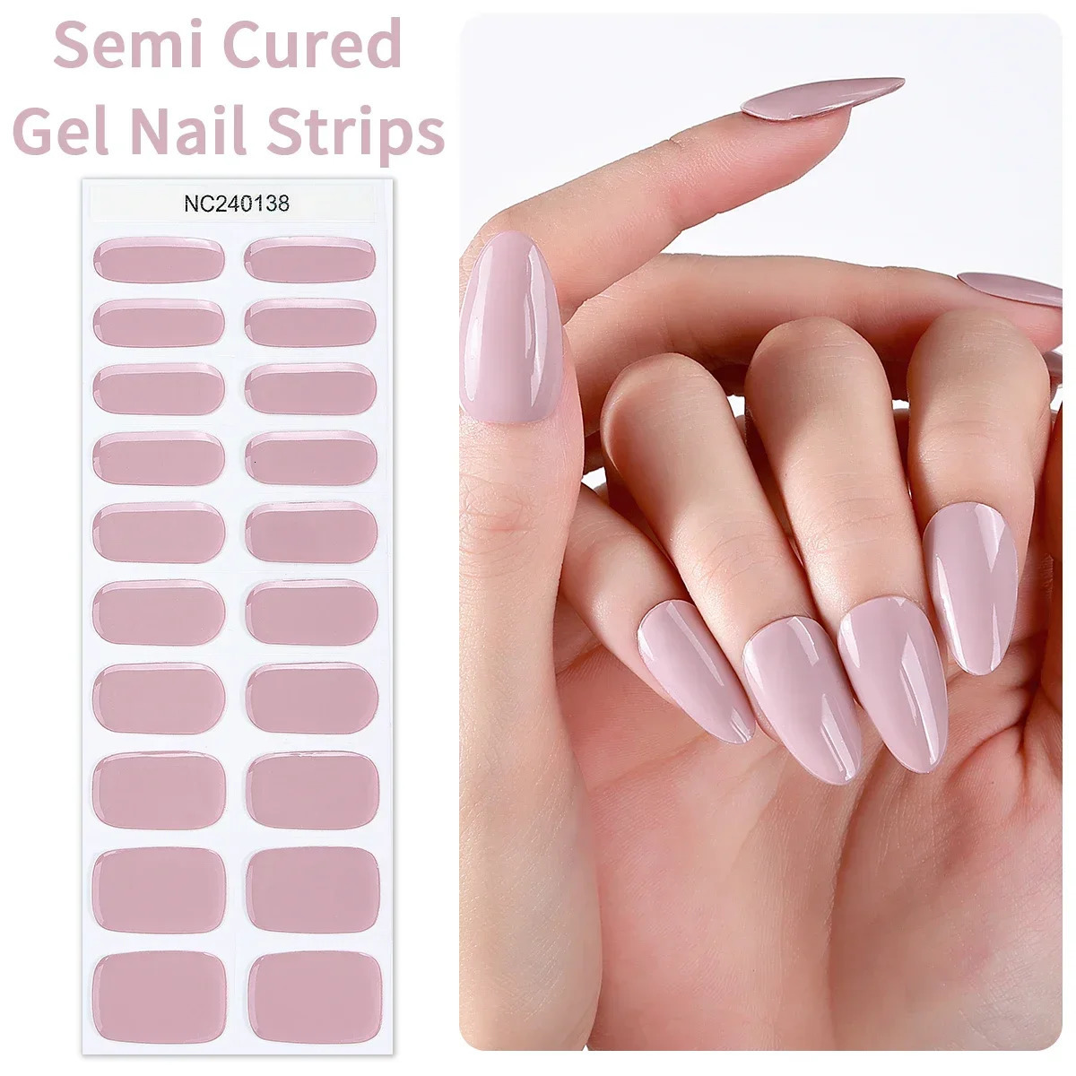 20Tips Red White Black Semi-Cured Gel Nail Wraps Adhesive Waterproof Long Lasting Full Cover Gel Nail Stcikers UV Lamp Need 241225