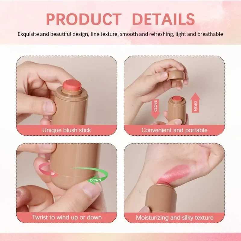 Cheek Contour Cream B Stick 3-in-1 Cheek Lip Tinted Brighten B Cream Ber Cosmetic Natural Lasting Creamy Rouge StickXJ241225