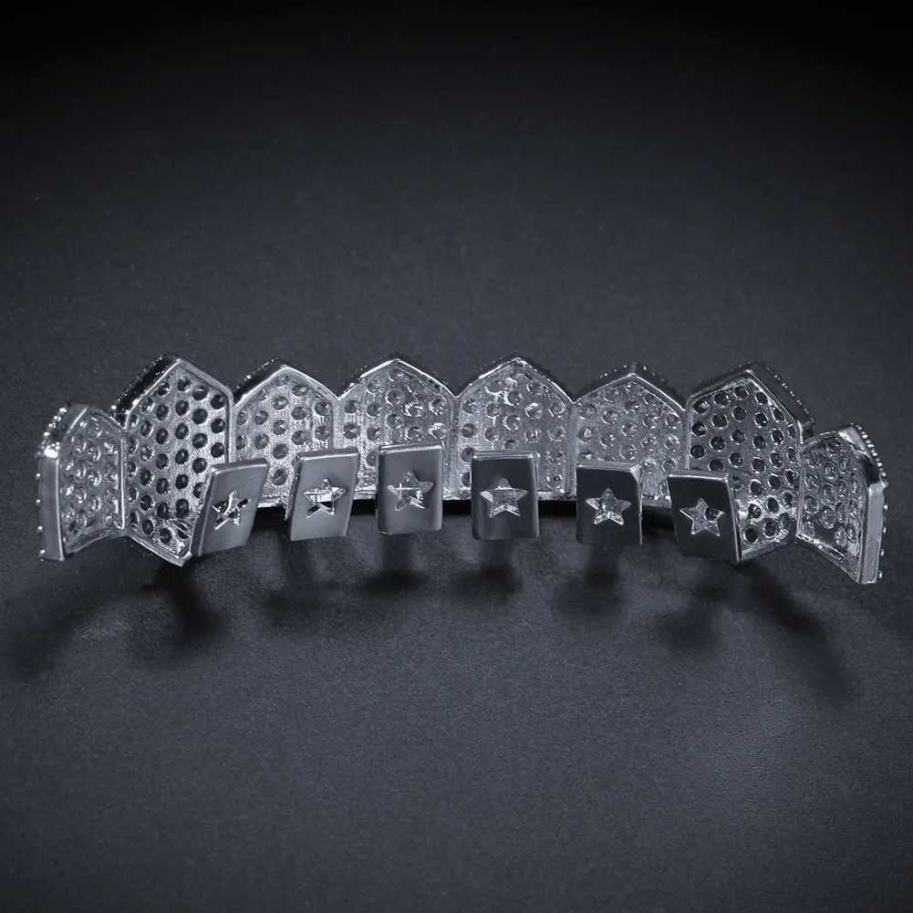 Rose Color Bling Teeth Grillz Top Bootom Dental Mouth Punk Teeth Cs Cosplay Party Tooth Rper Hip Hop Jewelry TG019XJ241225