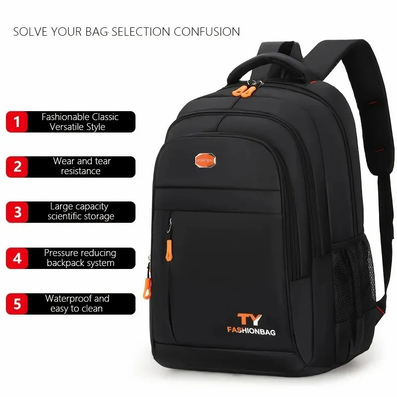 Leisure multi-layer zipper large capacity travel backpack stylish mens and womens backpack business computer backpack-ll 241225