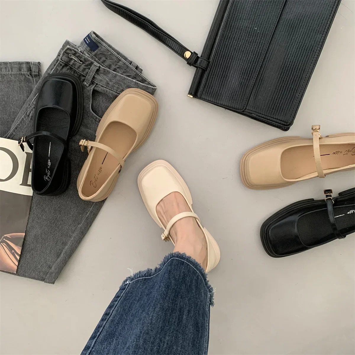 Soft Soles Women Shoe Comfortable Japanese Thick Soled Leather Shoes Women Spring Autumn British Style Shoes for Women 241225