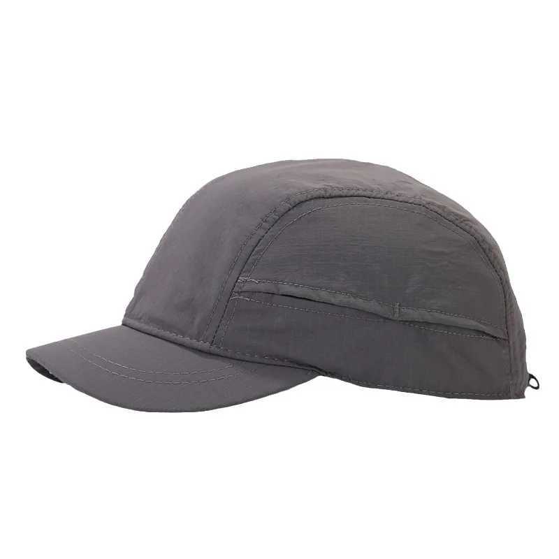 Short Brim baseball cap womens summer breathable solid outdoor sun visor quick drying mens bicycle Korean street leather hat W241225