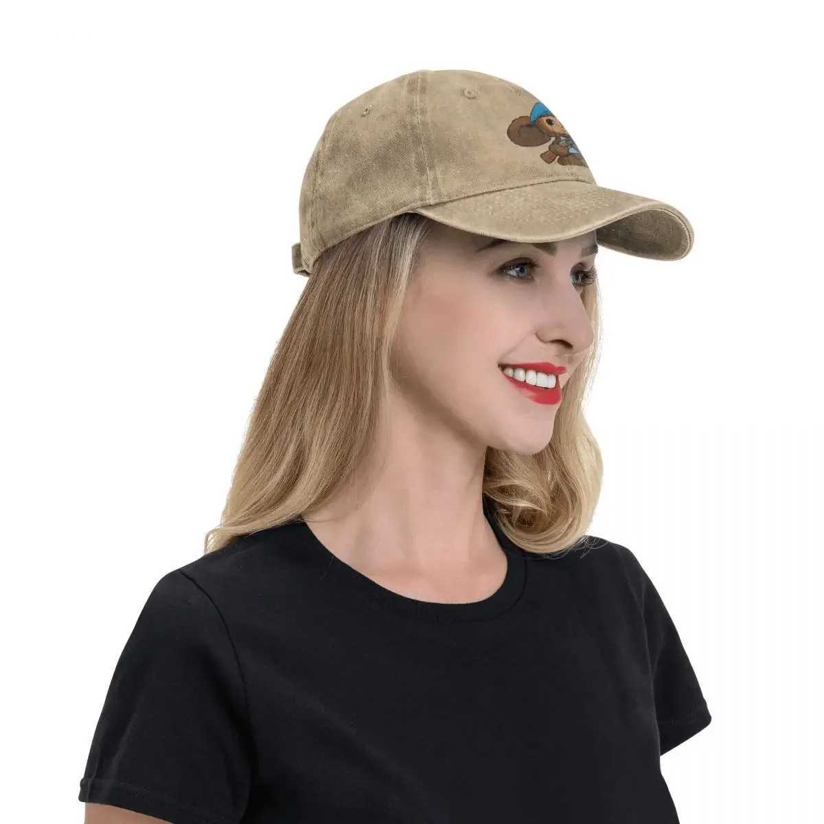 Cheburashka Che Burashka Gena Russian cartoon multi-color hat Peaked womens hat classic gun personalized sun hat W241225
