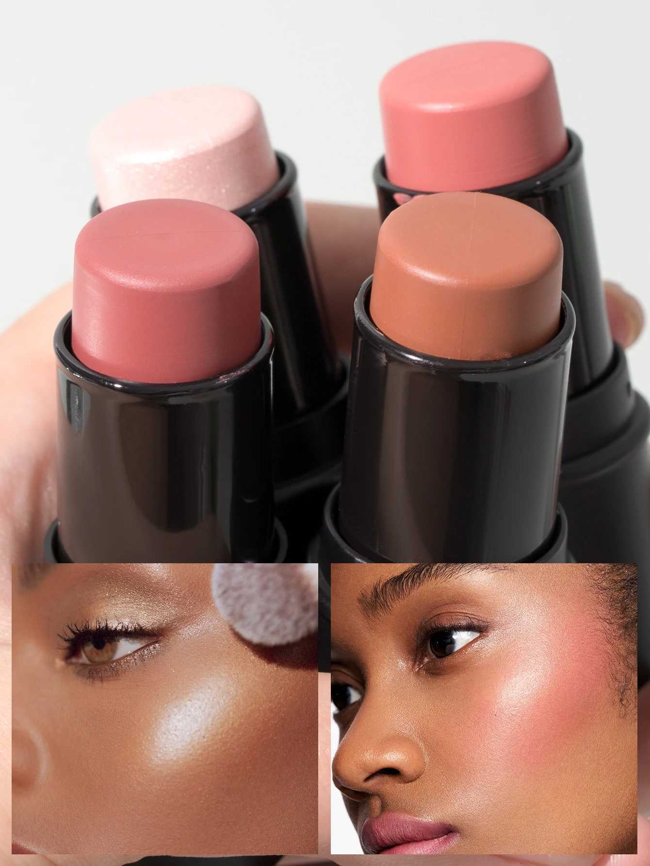 Multi-Use B Stick Natural Waterproof Makeup Highlighter And Contour Stick Shimmer Glow Buildable Color For Eyes Lips CheeksXJ241225